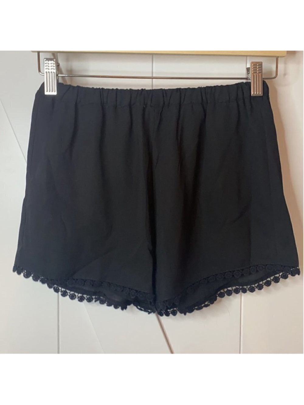 Brandy Melville black lace crocheted trim y2k shorts